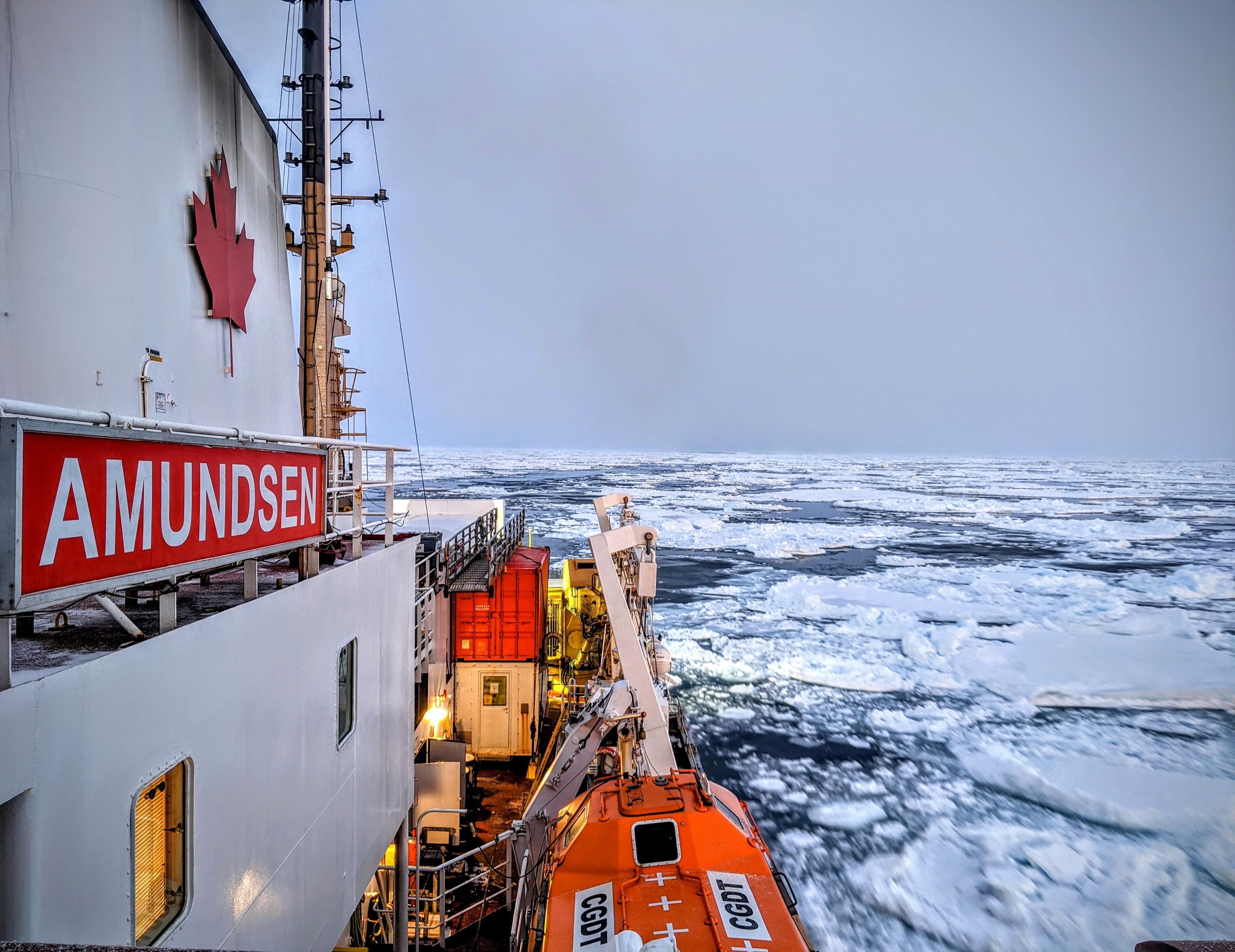 Arctic research vessel on a mapping expedition of the Canadian Arctic
